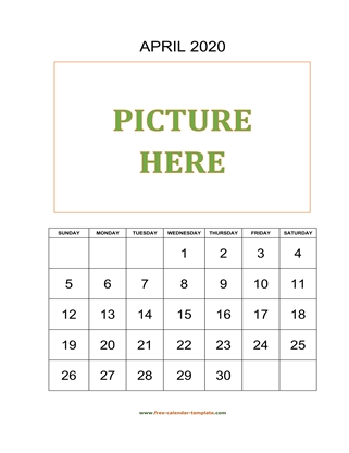 april 2020 calendar picture vertical