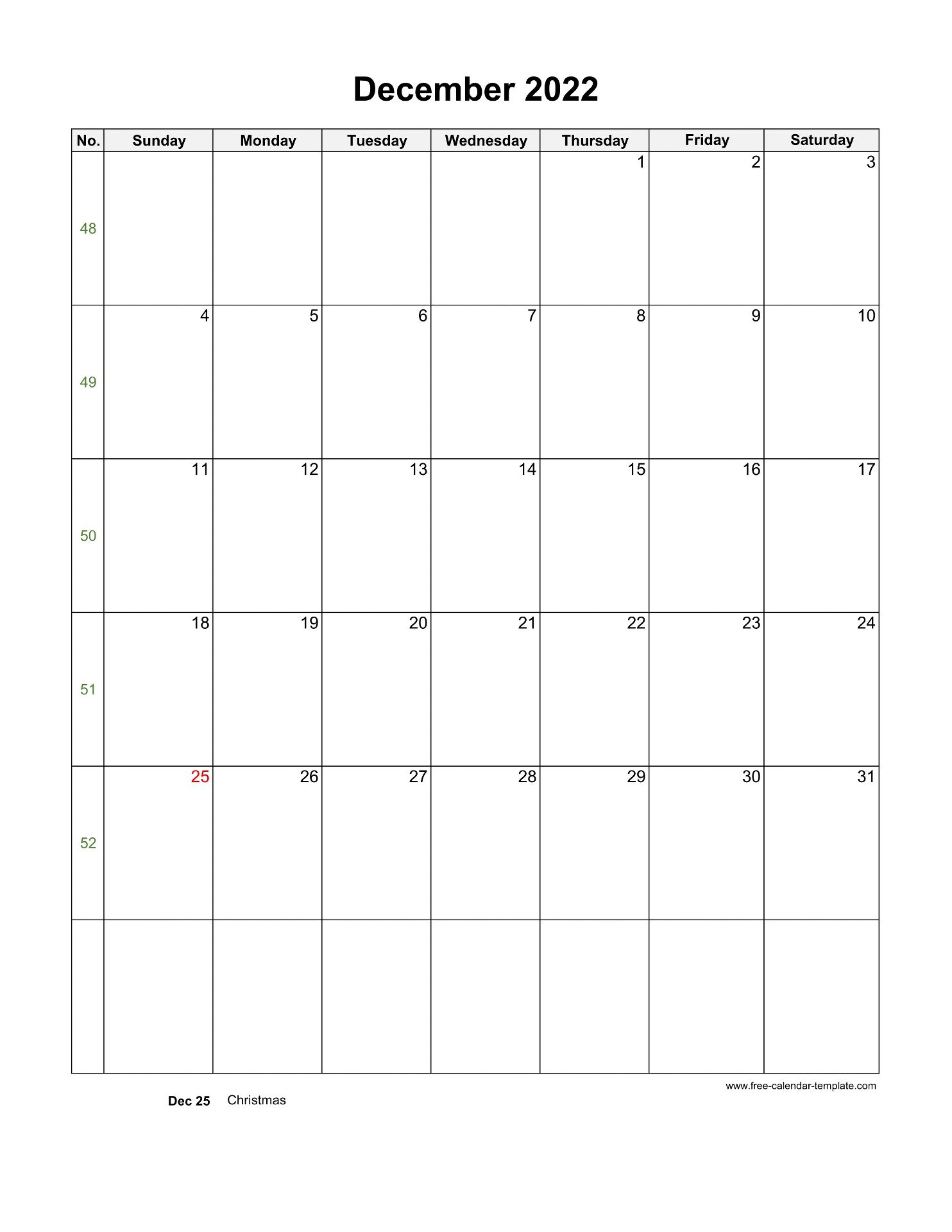 Editable Calendar Template December 2022 Printable Calendar 2023