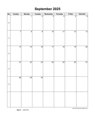 september 2025 calendar holidays vertical