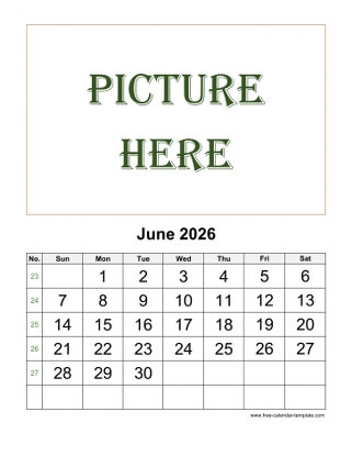 june 2026 calendar picture vertical