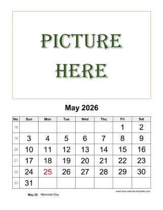 may 2026 calendar picture vertical