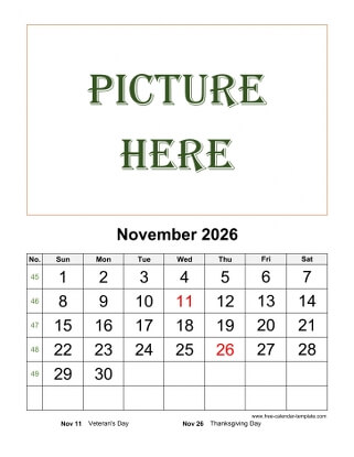 november 2026 calendar picture vertical