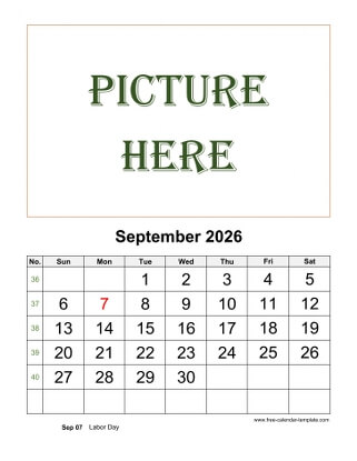 september 2026 calendar picture vertical