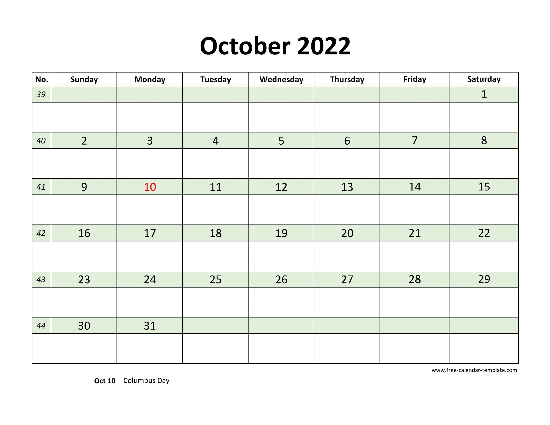 Free Blank Printable Calendar October 2022 Pdf Templates 20 October 