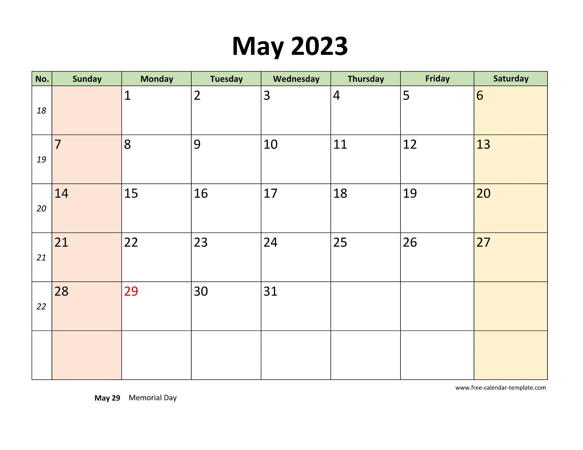 Qldo May 2023 Calendar Printable Park MAINBRAINLY